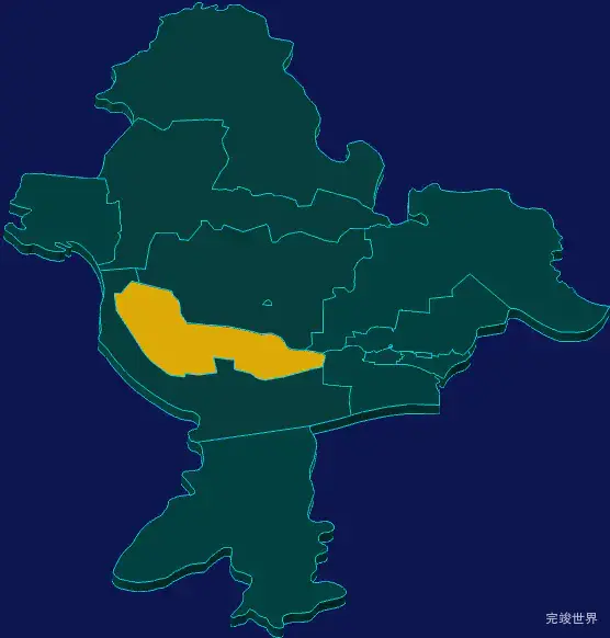 threejs荆州市荆州区geoJson地图3d地图指定区域闪烁